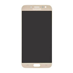 Дисплей (екран) Samsung J730 Galaxy J7, З сенсорним склом, Без рамки, Super Amoled, Золотий
