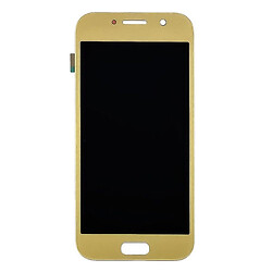 Дисплей (екран) Samsung A520 Galaxy A5 Duos, З сенсорним склом, Без рамки, OLED, Золотий
