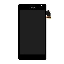 Дисплей (екран) Nokia Lumia 730 / Lumia 735, Original (100%), З сенсорним склом, З рамкою, Чорний