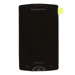 Дисплей (екран) Sony Ericsson SK17i Xperia Mini Pro, High quality, З сенсорним склом, З рамкою, Чорний
