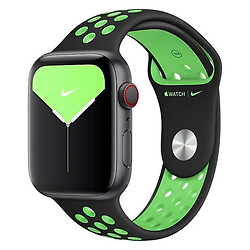Ремешок Apple Watch 42 / Watch 44, Nike, Черно-Зеленый, Черный