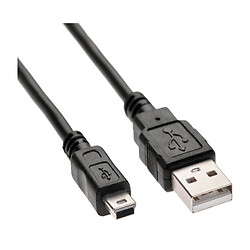 USB кабель, MiniUSB, 1.0 м., Чорний