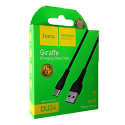 USB кабель Hoco DU24 Giraffe, MicroUSB, 1.0 м., Чорний