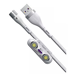 USB кабель Baseus Zinc CA1T3-B02 Magnetic Safe, microUSB, Type-C, Lightning, 1.0 м., белый