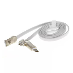 USB кабель Nillkin, microUSB, Type-C, 1 м., білий