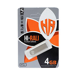 USB Flash Hi-Rali Shuttle, 4 Гб., Сталевий