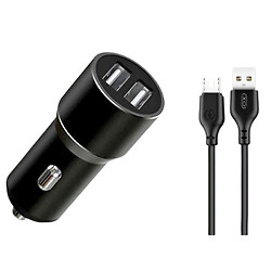 АЗУ XO TZ09, С кабелем, MicroUSB, 2.4 A, Черный