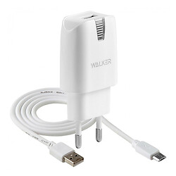 МЗП Walker WH-21, MicroUSB, З кабелем, 2.0 A, Білий