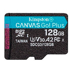 Карта пам'яті microSDXC Kingston Canvas Go A2 V30 UHS-1 U3, 128 Гб.