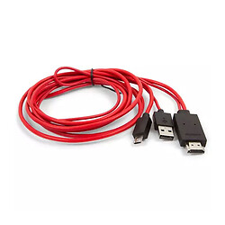 Кабель MicroUSB - HDMI, 2.0 м., Красный