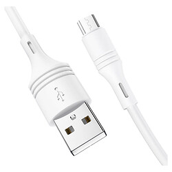 USB кабель Borofone BX43 CoolJoy, MicroUSB, 1.0 м., Белый