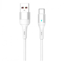 USB кабель SkyDolphin S06T LED Smart Power, Type-C, 1.0 м., Белый