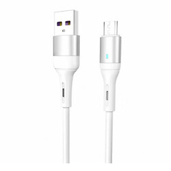 USB кабель SkyDolphin S06V LED Smart Power, MicroUSB, 1.0 м., Белый