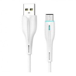 USB кабель SkyDolphin S48V LED, MicroUSB, 1.0 м., Белый