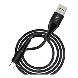 USB кабель SkyDolphin S49V LED Aluminium Alloy, MicroUSB, 1.0 м., Чорний