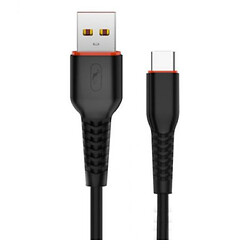 USB кабель SkyDolphin S54T Soft, Type-C, 1.0 м., Чорний