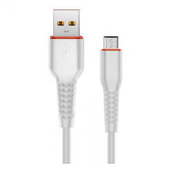 USB кабель SkyDolphin S54V Soft, MicroUSB, 1.0 м., Білий
