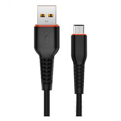 USB кабель SkyDolphin S54V Soft, MicroUSB, 1.0 м., Чорний