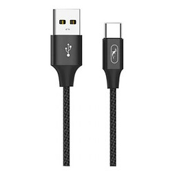 USB кабель SkyDolphin S55T Neylon, Type-C, 1.0 м., Чорний