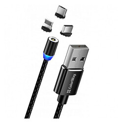 USB кабель SkyDolphin S59KIT Magnetic 3 в 1 Apple iPhone SE 2022 / iPhone 14 Pro Max / iPhone 14 Plus / iPhone 14 Pro / iPhone 14 / iPhone 13 Pro / iPhone 13 Mini / iPhone 13 / iPhone 13 Pro Max, Lightning, MicroUSB, Type-C, 1.0 м., Черный