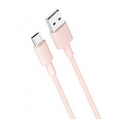 USB кабель XO NB156, MicroUSB, 1.0 м., Рожевий