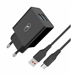 СЗУ SkyDolphin SC30V, С кабелем, MicroUSB, 2.1 A, Черный