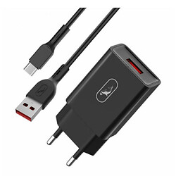 СЗУ SkyDolphin SC36V, С кабелем, MicroUSB, 2.4 A, Черный