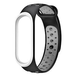 Ремешок Xiaomi Mi Band 3 / Mi Band 4, Silicone, Черно-Серый, Черный