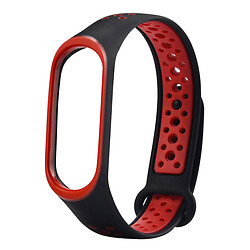 Ремешок Xiaomi Mi Band 3 / Mi Band 4, Silicone, Черно-Красный, Черный