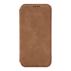 Чохол (книжка) Apple iPhone 12 Mini, Fitow Leather Case, Коричневий