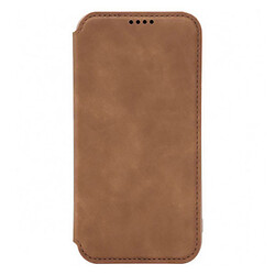 Чехол (книжка) Apple iPhone 12, Fitow Leather Case, Коричневый