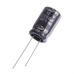 Електролітичний конденсатор 2200uF 10V WB 12x20mm 105°C (WB1A228M12020PL259-Samwha)