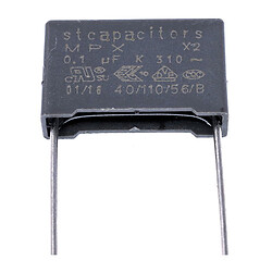 Конденсатор MPX(class X2) 100nF 310VAC K(+/-10%), P=15mm, 5x11x18mm (X2104K31L15(D1)-Stcapasitor) (пленочный)