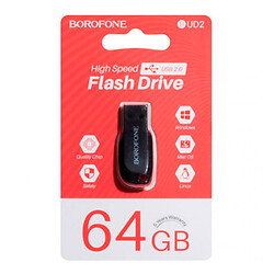 USB Flash Borofone BUD2, 64 Гб., Чорний