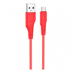 USB кабель Hoco X58 Airy Silicone, MicroUSB, 1.0 м., Червоний