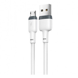 USB кабель XO NB208 Liquid Silicone, MicroUSB, 1.0 м., Білий