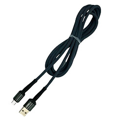 USB кабель EMY MY-452-2, MicroUSB, 2.0 м., Чорний