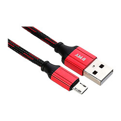 USB кабель EMY MY-722, MicroUSB, 2.0 м., Червоний