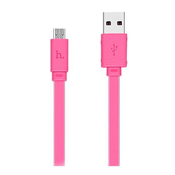 USB кабель Hoco X5 Bamboo, MicroUSB, 1.0 м., Рожевий