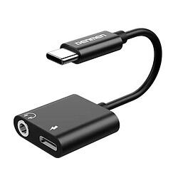 Переходник Denmen DU07, Type-C, 3.5 мм., Черный