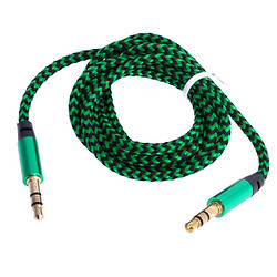 AUX кабель 1м 3конт (зелений / чорний)