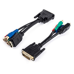 Переходник DVI (24+5) male to HDMI a female +3RCA female cable Gold (GT3-1254)