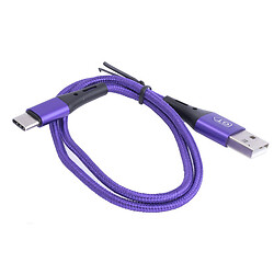 Кабель USB type C 3A, 0.5метра, фіолетовий