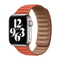 Ремінець Apple Watch 42 / Watch 44, Leather Link, Помаранчевий