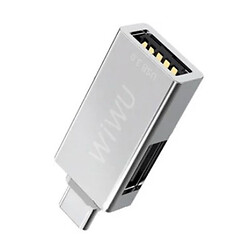 Переходник WIWU T02, USB, Серебряный