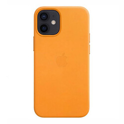 Чохол (накладка) Apple iPhone 12 Mini, Leather Case Color, Помаранчевий