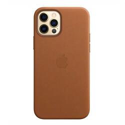 Чохол (накладка) Apple iPhone 12 Pro Max, Leather Case Color, Коричневий