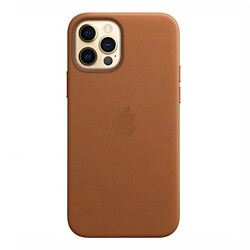 Чохол (накладка) Apple iPhone 12 Pro Max, Leather Case Color, Saddle Brown, Коричневий