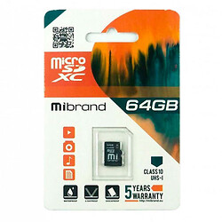 Карта пам'яті Mibrand microSDXC, 64 Гб.