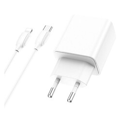 МЗП Borofone BA67A Apple iPhone SE 2022 / iPhone 14 Pro Max / iPhone 14 Plus / iPhone 14 Pro / iPhone 14 / iPhone 13 Pro / iPhone 13 Mini / iPhone 13 / iPhone 13 Pro Max / iPhone 12 Mini / iPhone 12 Pro Max / iPhone 12 Pro, Lightning, З кабелем, 3A, Білий